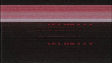 Retro videogame SECURITY word text computer old tv glitch interference noise Video stock 88524845