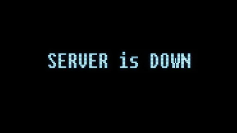 Retro videogame SERVER IS DOWN text computer holographic glitch interference Stock Footage 87218050
