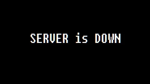 Retro videogame SERVER IS DOWN text computer old tv glitch interference noise Stock Footage 87218154