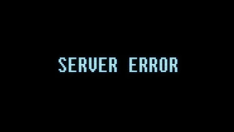 Retro videogame SERVER ERROR text computer holographic glitch interference noise Stock Footage 87217723