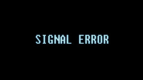 Retro videogame SIGNAL ERROR text computer holographic glitch interference noise Video stock 87217699