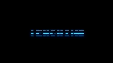 Retro videogame TEACHING word text computer tv glitch interference noise screen Stock Footage 89830484
