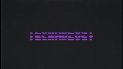Retro videogame TECHNOLOGY word text computer old tv glitch interference noise Video stock 88522820