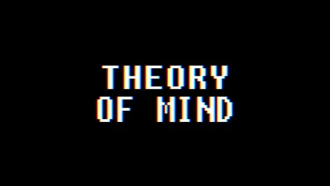Retro videogame THEORY OF MIND text computer old tv glitch interference noise Stock Footage 88621257