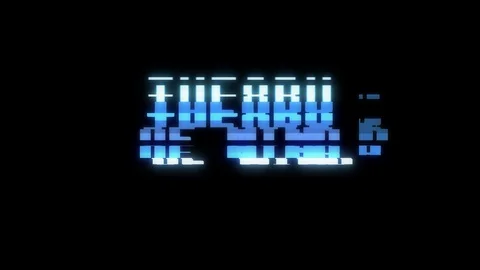 Retro videogame THEORY OF MIND text computer old tv glitch interference noise Stock Footage 88621408