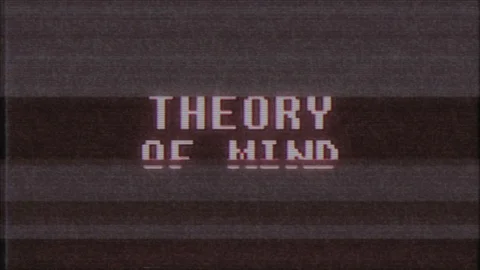 Retro videogame THEORY OF MIND text computer old tv glitch interference noise Stock Footage 88621652
