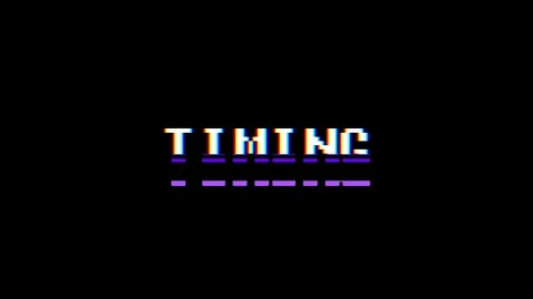 Retro videogame TIMING text computer old tv glitch interference noise screen Stock Footage 88615897