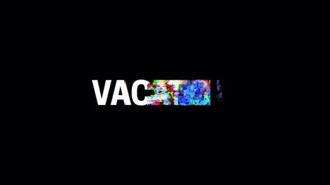 Retro videogame VACATION text computer old tv glitch interference noise screen Stock Footage 103049632