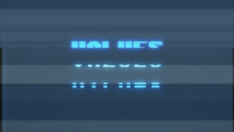 Retro videogame VALUES word text computer tv glitch interference noise screen Stock-Footage 89927434