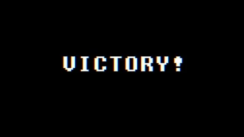 Retro videogame VICTORY text on computer old tv glitch interference noise screen Stock Footage 83843116