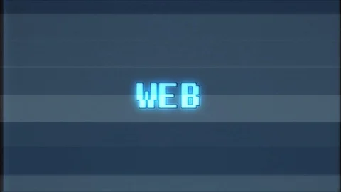 Retro videogame WEB text computer old tv glitch interference noise screen Stock Footage 88535930