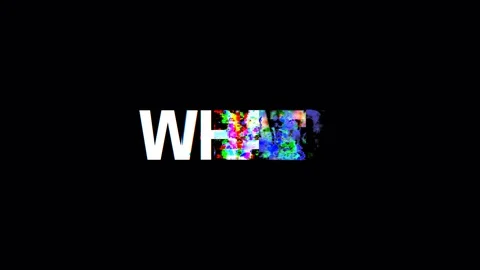 Retro videogame WHAT? text computer old tv glitch interference noise screen Stock Footage 103049756