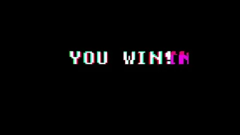 Retro videogame you win text on old tv glitch interference screen ... New Video stock 80518145