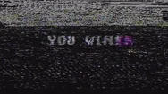 Retro Videogame You Win Text On Old Tv Glitch Interference Screen ... New Stock Footage