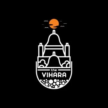 Retro Vihara Logo Stock Illustration