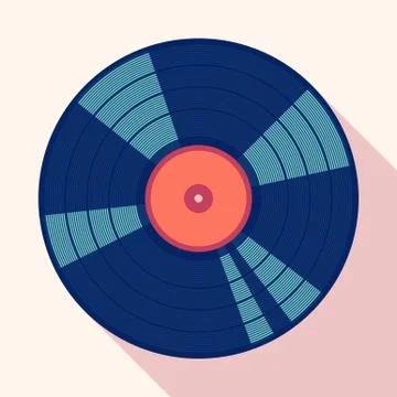 Retro vinil long shadow Stock Illustration