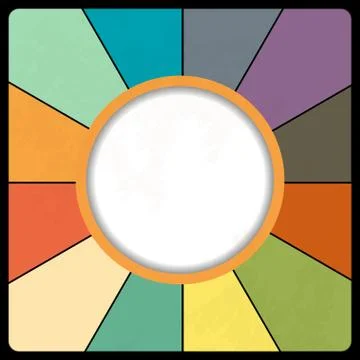 Retro vintage circular border on multicolour background Illustrazione stock