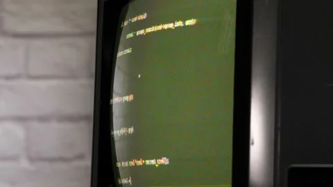 Retro Vintage Computer Coding on an Old ... | Stock Video | Pond5