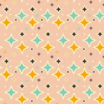 Retro vintage Mid Century pattern in 70s style. Vector illustration イラスト素材