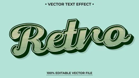 Retro, vintage retro editable text effect old grunge style Stock Illustration