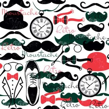 Retro vintage seamless pattern Stock Illustration