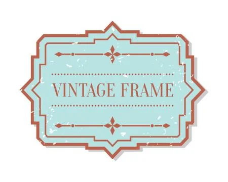 Retro vintage single label frame border vector Stock Illustration
