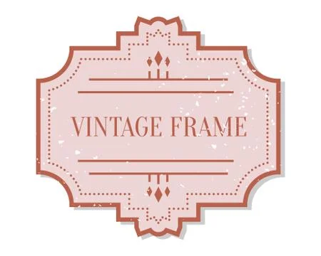 Retro vintage single label frame border vector Stock Illustration