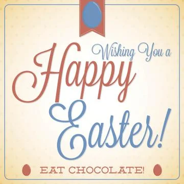 Retro vintage style Easter card in vector format. Stock Illustration