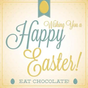 Retro vintage style Easter card in vector format. Stock Illustration