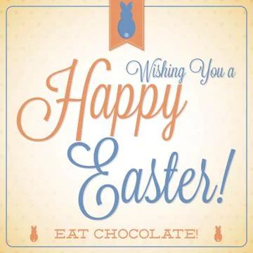 Retro vintage style Easter card in vector format. Stock Illustration