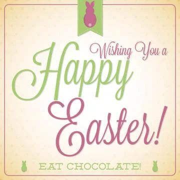 Retro vintage style Easter card in vector format. Stock Illustration