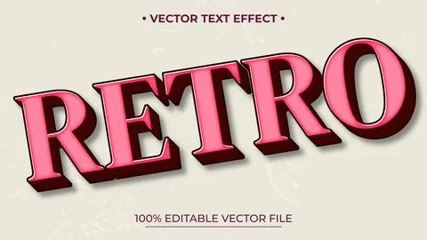 Retro vintage text effect Editable text effect Stock Illustration