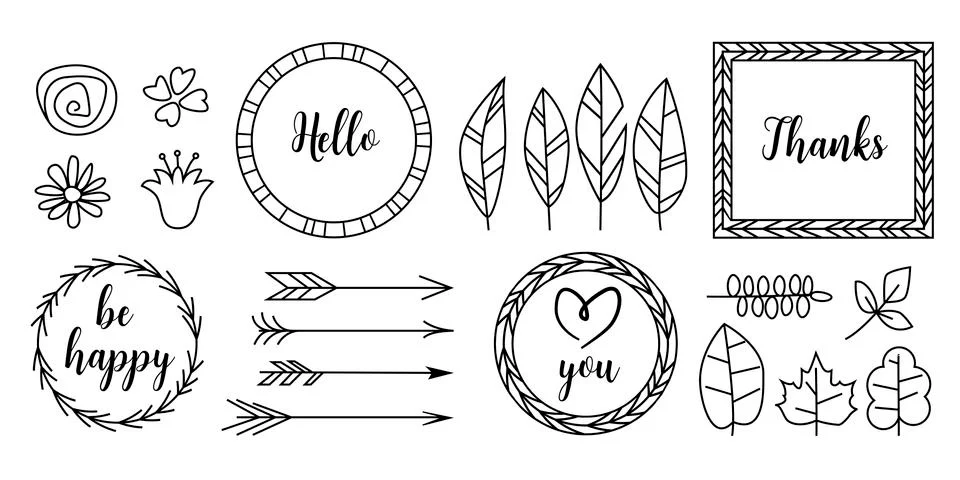Retro vintage typographic design elements. Arrows, labels, ribbons, logo, sym Illustrazione stock