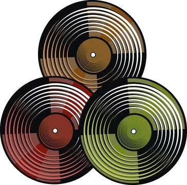 Retro Vinyl Record with Concentric Grooves Design Stock Illustration