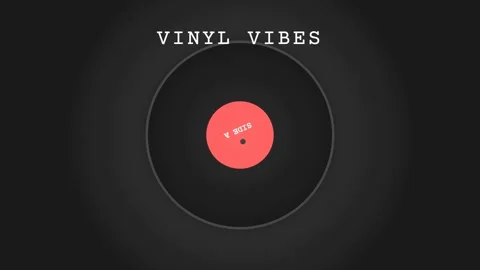 Retro vinyl record graphic template with musical turntable aesthetic Stock Footage 337503144