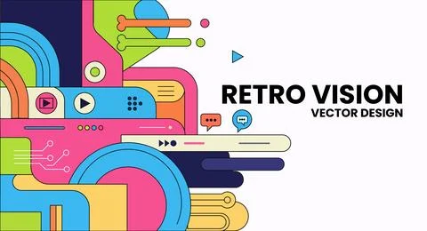Retro Vision Background Vector Design Stock Illustration