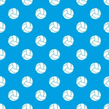 Retro volleyball pattern vector seamless blue Illustrazione stock