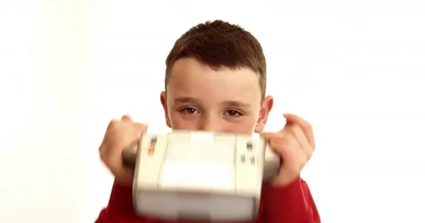 Retro VR from the 1980's compared to 360 video today Video stock 80027344