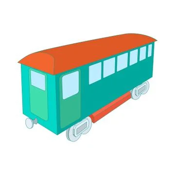 Retro wagon of the passenger train icon Illustrazione stock