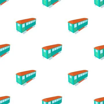 Retro wagon of the passenger train pattern seamless vector Stock Illustration
