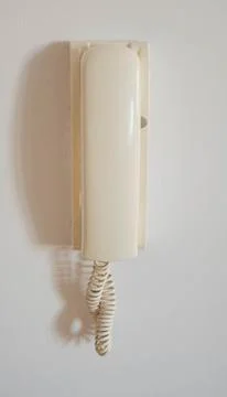 Retro Wall Mounted Intercom Telephone Device Stock Photos