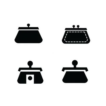 Retro Wallet set icon Stock Illustration