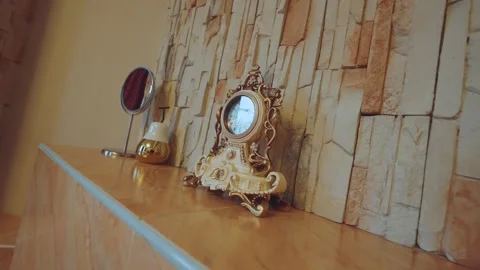 Retro watches, table clocks, old-fashioned watches, rare watches Stock Footage 321150375