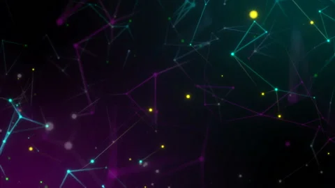 Retro wave background.Digital Data Points Network Loop.Seamless loop. Stock Footage 102736862