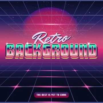 Retro Wave Design Background Stock Illustration