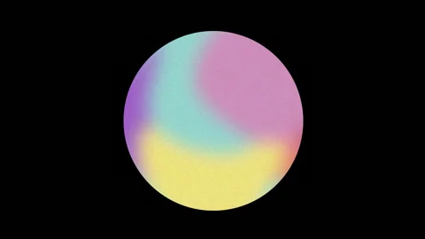 Retro wave liquid gradient moon - shapes sphere loop animation alpha channel 스톡 동영상 131521318
