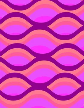 Retro Wave Pattern Seamless Background in Pink, Purple and Coral Geometric .. Illustrazione stock