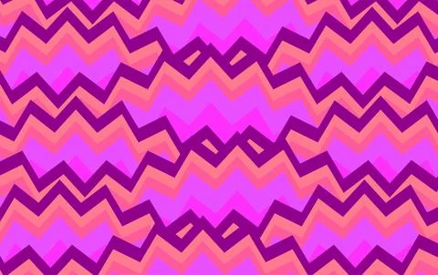 Retro Wave Pattern Seamless Background in Pink, Purple and Coral Geometric .. イラスト素材
