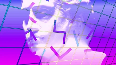 Retro Wave Post Modern Animation With Neon Colors Stock Footage 108055859
