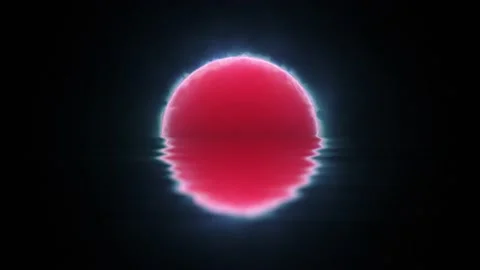 Retro Wave Sunset Background. Red sun over water. Stock-Footage 166452603
